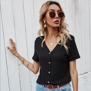 Brand new SHEIN black waffle shirt